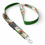 Afneembare polyester keycord met gesublimeerde satijnen overlay