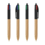 BIC® 4 Colours Wood Style with Lanyard 4 Colours Wood BP LP Natural_UP Black_RI Black