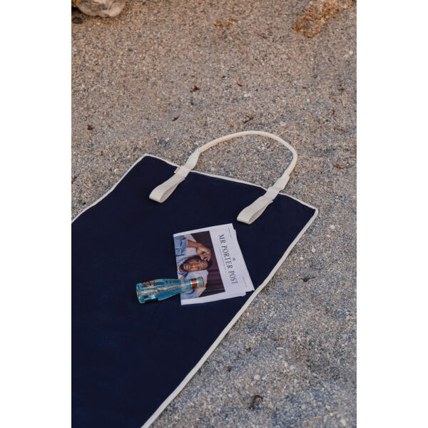 VINGA Volonne AWARE™ recycled canvas strandmat, blauw, gebroken wit VINGA Volonne AWARE™ recycled canvas strandmat, blauw, gebroken wit