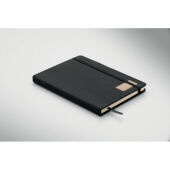 CORDI NOTE - A5 RPET corduroy notitieboek - Zwart