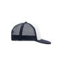 5 Panel Flat Peak Cap white/navy one size