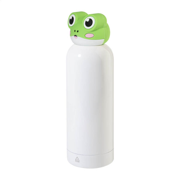 Kinderbeker dubbelwandig Dieren | Gerecycled RVS | 500 ml | Schoolbeker | Kikker | Wit-Groen Kinderbeker dubbelwandig Dieren | Gerecycled RVS | 500 ml | Schoolbeker | Kikker | Wit-Groen