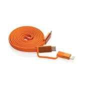 Arc Ultra-thin RCS recycled 60W 2 in 1 magnetische kabel, oranje