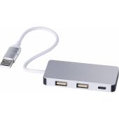 Gerecyclede aluminium USB hub Layton - zwart
