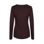 Interlock T-shirt | lange mouw | dames - Donker bordeaux, XL