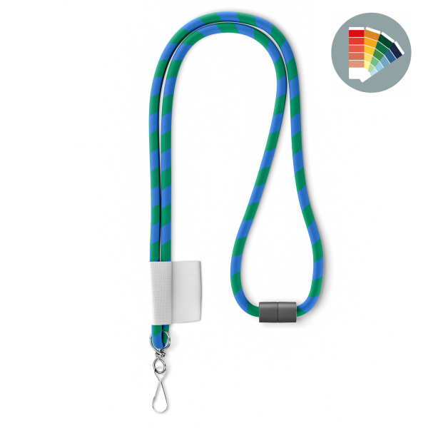 Polyester 2-kleurige koord-lanyard met full color label Polyester 2-kleurige koord-lanyard met full color label