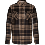 Geruit overshirt met sherpavoering Camel / Black Checked M