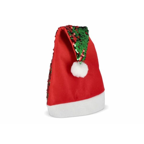 Tweekleurige pailletten kerstmuts
