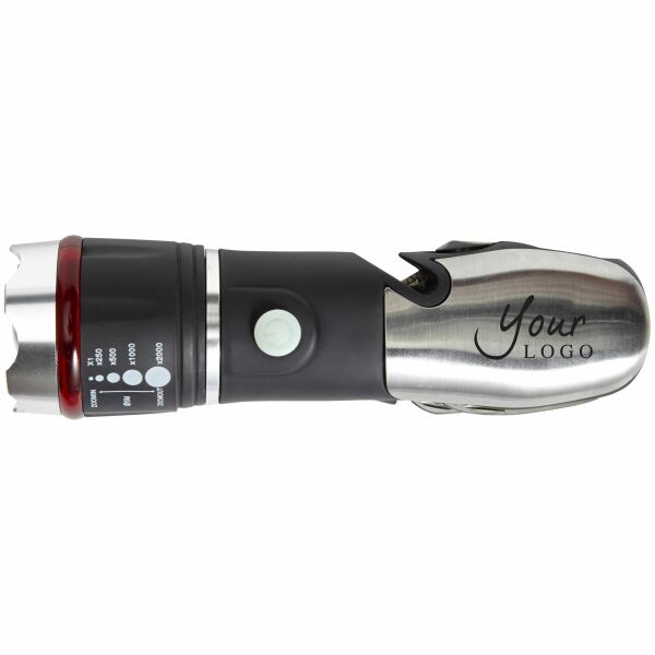 Metalen 8-in-1 zaklamp Amayah zwart Metalen 8-in-1 zaklamp Amayah zwart