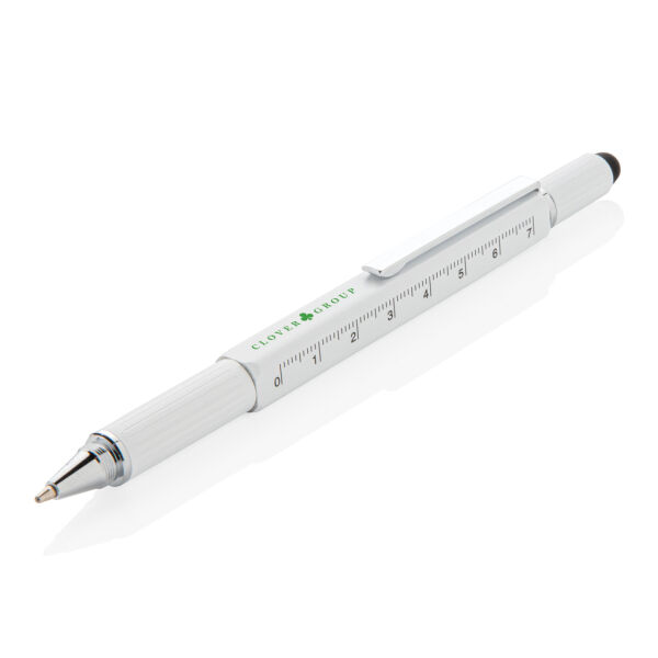 5-in-1 aluminium toolpen, wit 5-in-1 aluminium toolpen, wit