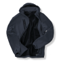 Gerecycled 3-laags unisex softshell jacket met capuchon. Navy / Navy XXL