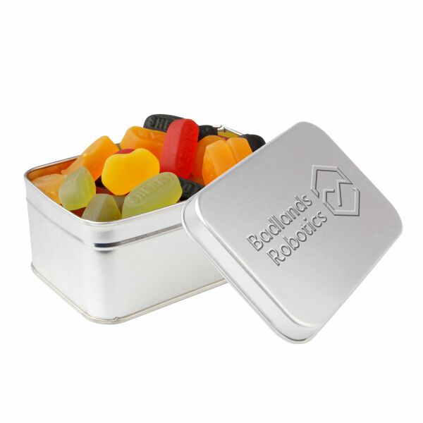 Rechthoekig blik met embossing Zilver Winegums Rechthoekig blik met embossing Zilver Winegums