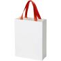 Smartfold papieren tas van 210 g/m² met lintgrepen en een glanzende laminaatlaag - 24 x 10 x 32 cm - Rood