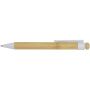 Rattan balpen van bamboe en gerecycled plastic (zwarte inkt) - Wit