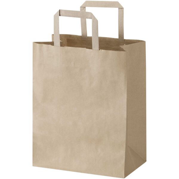 Kraft papieren tas 80 g/m² met platte handvatten – 25 x 15 x 32 cm - Kraftbruin Kraft papieren tas 80 g/m² met platte handvatten – 25 x 15 x 32 cm - Kraftbruin