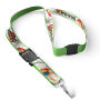 Afneembare polyester keycord met gesublimeerde satijnen overlay