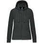 Damessweater met rits en capuchon Dark Grey L