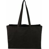 Katoen (280 gsm) boodschappentas Hugh zwart