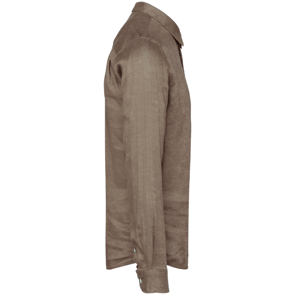 Chemise en lin homme Cream Coffee XS Chemise en lin homme Cream Coffee XS