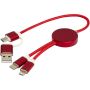 Alasia 5-in-1 30 cm datasynchronisatie- en 27 W snellaadkabel van gerecycled aluminium en plastic - Rood