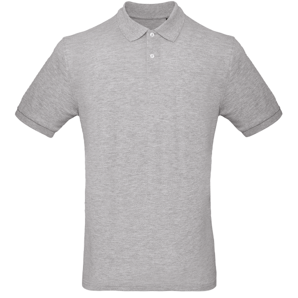 Men's organic polo shirt Heather Grey L Men's organic polo shirt Heather Grey L
