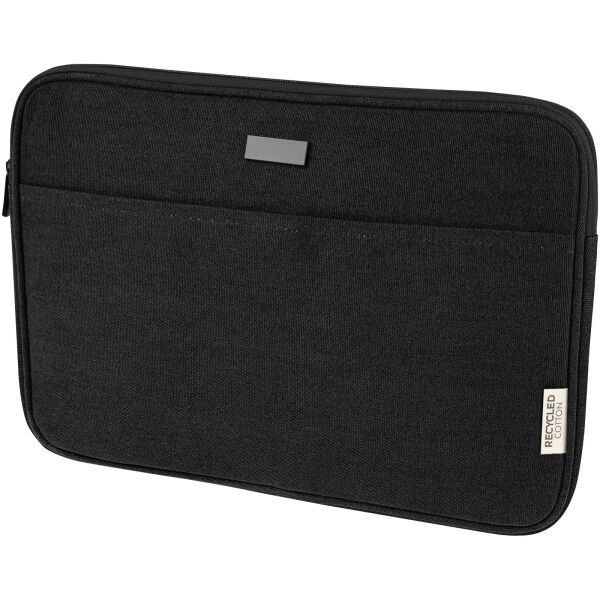 Joey 14 inch GRS gerecyclede canvas laptophoes, 2 l - Zwart Joey 14 inch GRS gerecyclede canvas laptophoes, 2 l - Zwart