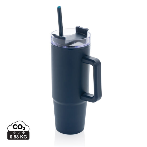 Tana RCS gerecyclede plastic tumbler met handvat 900 ml, donkerblauw