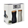 AdHoc Twin zout- en pepermolen set, zwart, wit