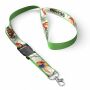 Afneembare polyester keycord met gesublimeerde satijnen overlay