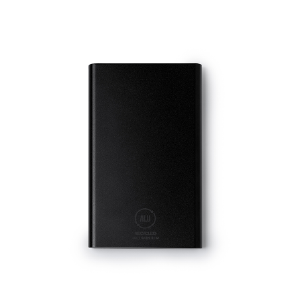 KARNA Powerbank gerecycled aluminium 4000mAh - zwart KARNA Powerbank gerecycled aluminium 4000mAh - zwart