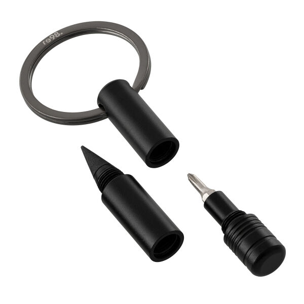 Sleutelhanger met eindeloze pen en schroevendraaier