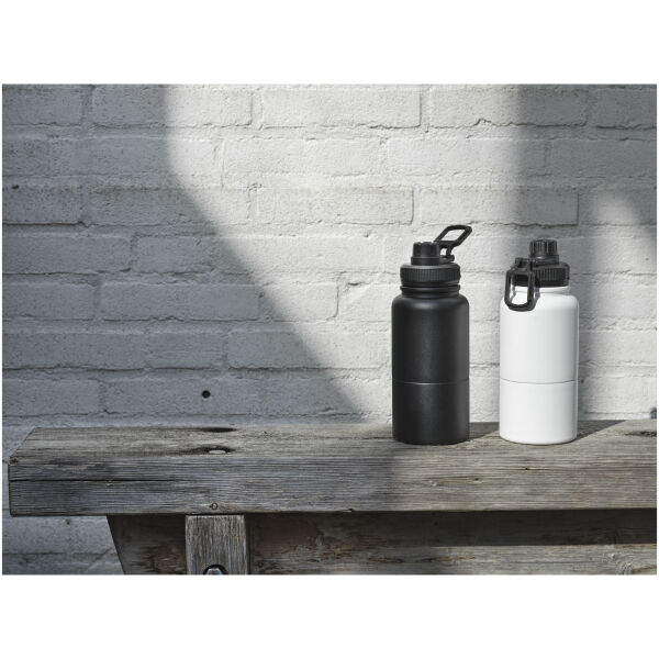 Dupeca 840 ml RCS certified stainless steel insulated sport bottle - Solid black