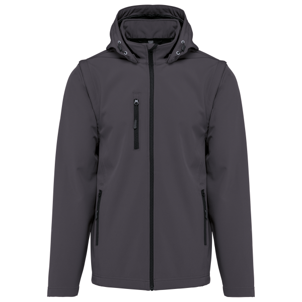 3-laags uniseks softshelljas met afneembare capuchon en mouwen Titanium XXL 3-laags uniseks softshelljas met afneembare capuchon en mouwen Titanium XXL