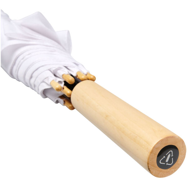 Alina 23" automatisch openende gerecyclede PET paraplu - Wit Alina 23" automatisch openende gerecyclede PET paraplu - Wit