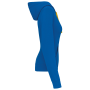 Damessweater met capuchon in contrasterende kleur Light Royal Blue / Yellow XS