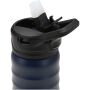 Knox 350 ml RCS gerecyclede dubbelwandige roestvrijstalen sportfles met uitklapbaar rietje - Marineblauw
