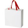 Smartfold papieren tas van 210 g/m² met lintgrepen en een glanzende laminaatlaag - 31 x 12 x 31 cm - Rood