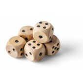 Beech wooden dice set Celine brown