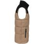 Tweekleurige gewatteerde bodywarmer uniseks wet sand / black XS