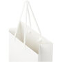 Handgemaakte 170 g/m2 integra papieren tas met plastic handgrepen - medium - Wit