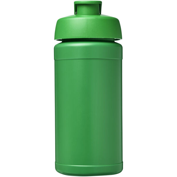 Baseline 500 ml gerecyclede drinkfles met klapdeksel - Groen/Groen