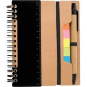 Recycled papieren notitieboek Angela zwart