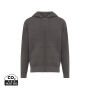 IQONIQ Abisko gerecycled katoen hoodie met rits, antraciet (L)