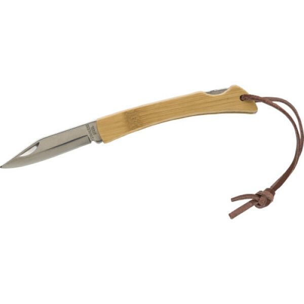 Stainless steel and bamboo foldable knife Beckett brown
