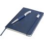Legato Elegance A5 notitieboek met harde kaft en rollerbalpen set - Oceaanblauw/Wit