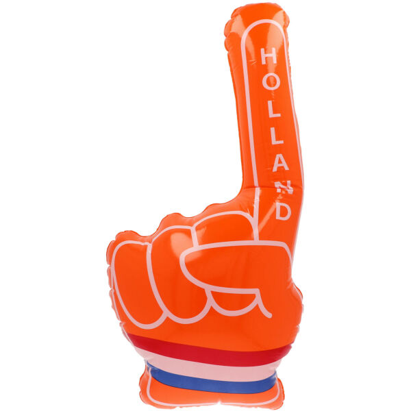 Opblaasbare hand - 'Holland' - Oranje - 79 x 33 cm.
