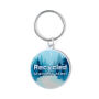 Eigen vorm sleutelhanger van gerecycled roestvrij staal met een full color doming Eigen vorm sleutelhanger van gerecycled roestvrij staal met een full color doming