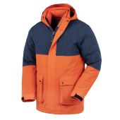 3-in-1 gerecyclede Ripstop donsjas Navy / Orange XS