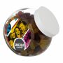 Glazen pot 2 liter, gevuld met snoep Wit Winegums