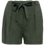 Ecologische verwassen damesshort van lyocell washed organic khaki L